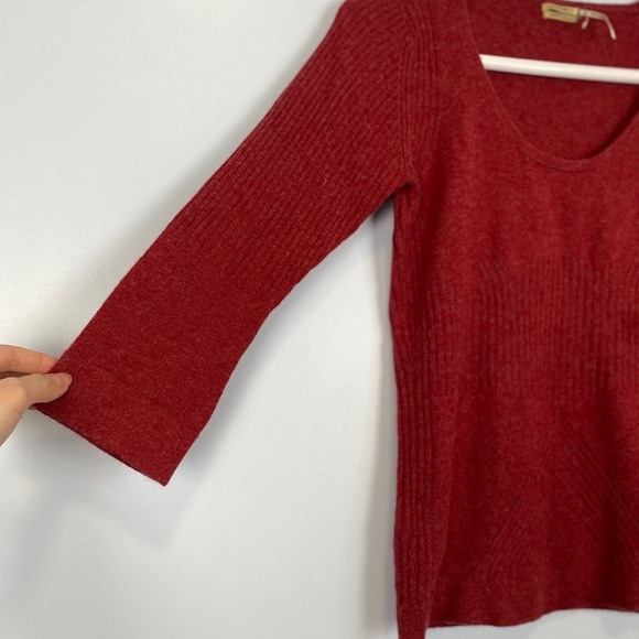 Max Studio Lightweight 100% Cashmere Sweater Womens Small S Red Marled Preppy - Picture 5 of 8